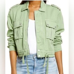 Blank NYC Light Green Utility Jacket Boutique Spring Summer
